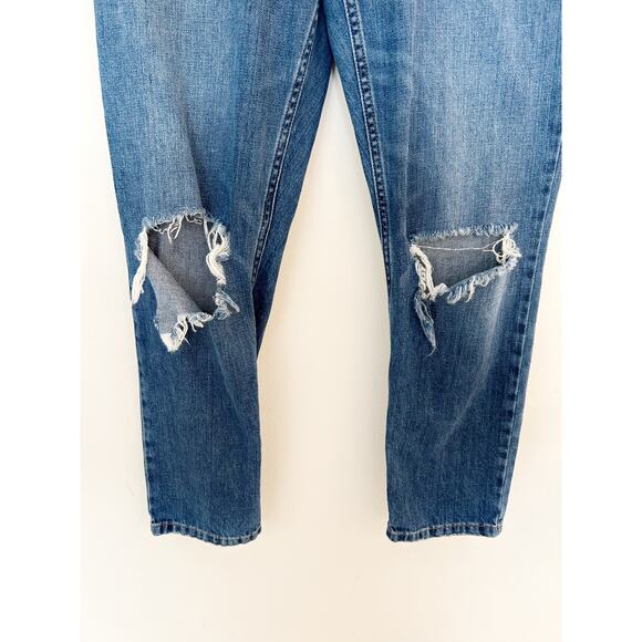 Everlane The Summer Jean Ripped Knees Size 27R High Rise Cropped Jeans - Picture 2 of 7